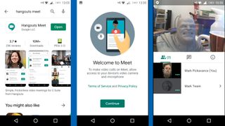 The mobile version of Meet