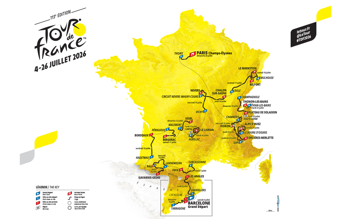 Tour de France map 2026