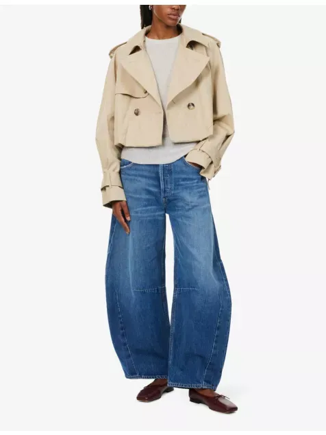 Horseshoe Exaggerated Barrel-Leg Denim Jeans