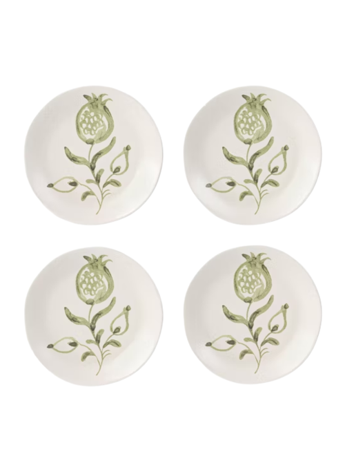 Stoneware Aralia Appetizer Plates, Set of 4