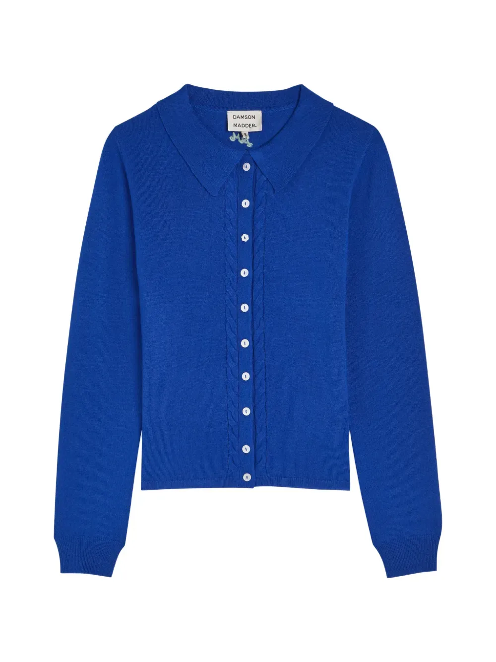Damson Madder Cable-Knit Collared Cardigan | 8