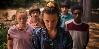 Eleven and her friends in Stranger Things 3