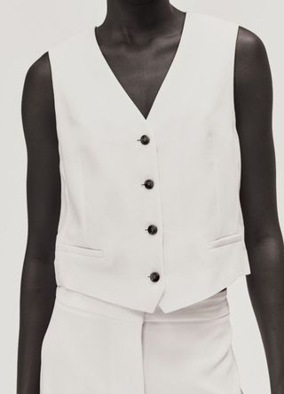 H&M Tailored White Waistcoat