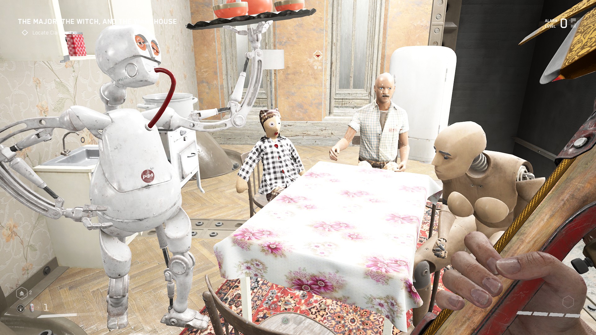 An android domestic diorama in Atomic Heart.