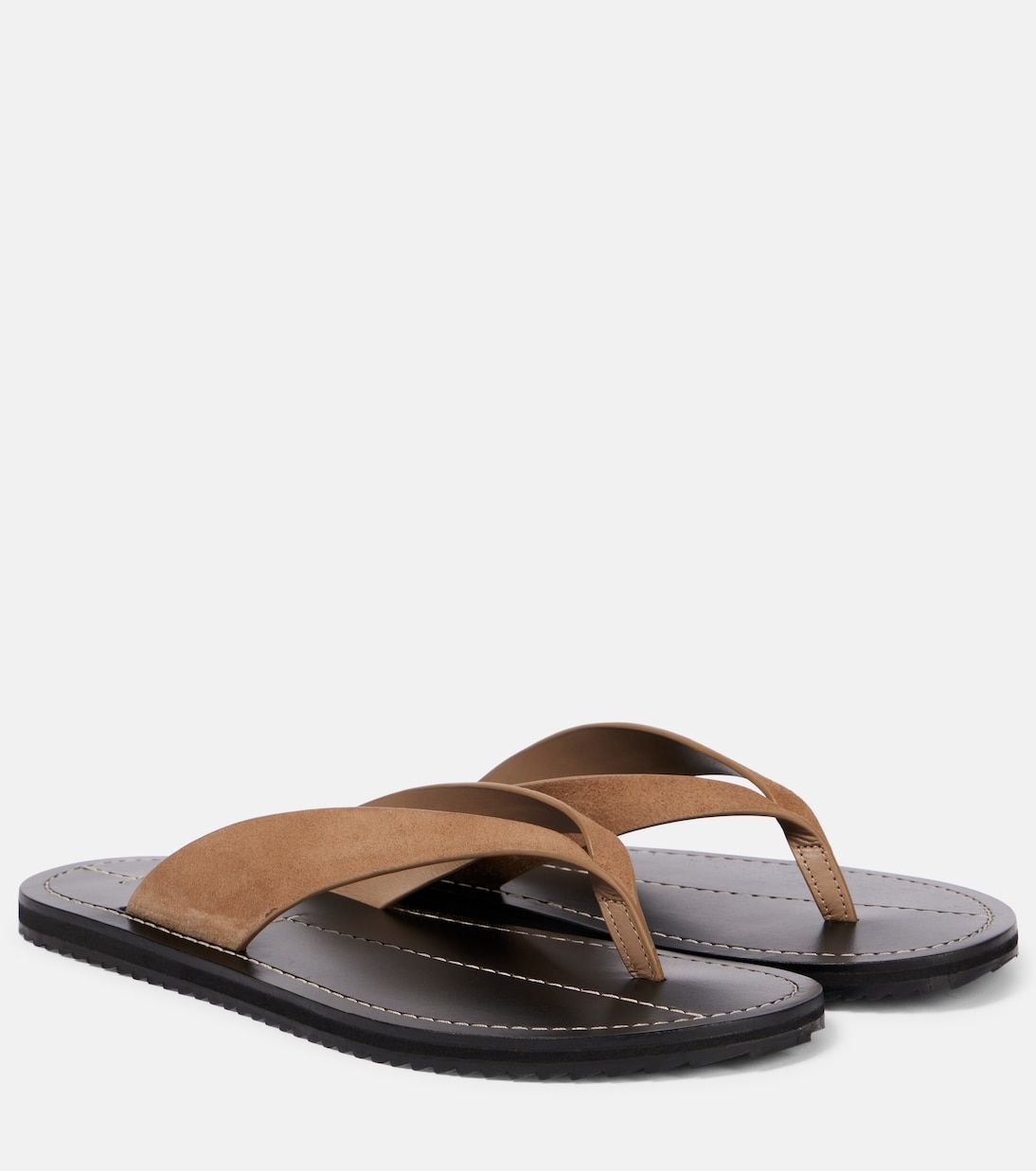 Flora Suede Thong Sandals in Brown - a Emery