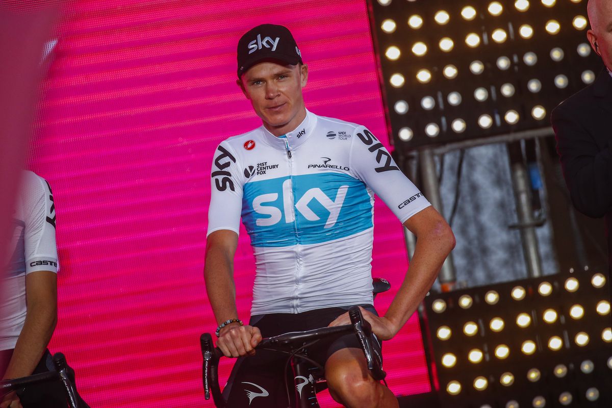 Chris Froome (Team Sky) before the start of the Giro d'Italia