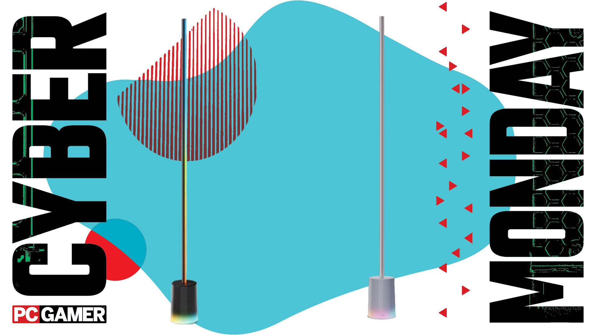 Govee Floor Lamp 2 on a blue Cyber Monday background