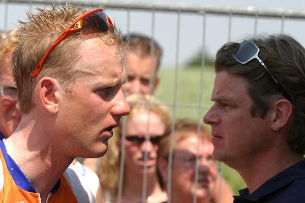 Pieter Weening and Rabobank PR man Luuc Eisenga.