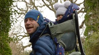 Using Thule Sapling child carrier in the woods