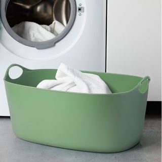 green ikea laundry basket