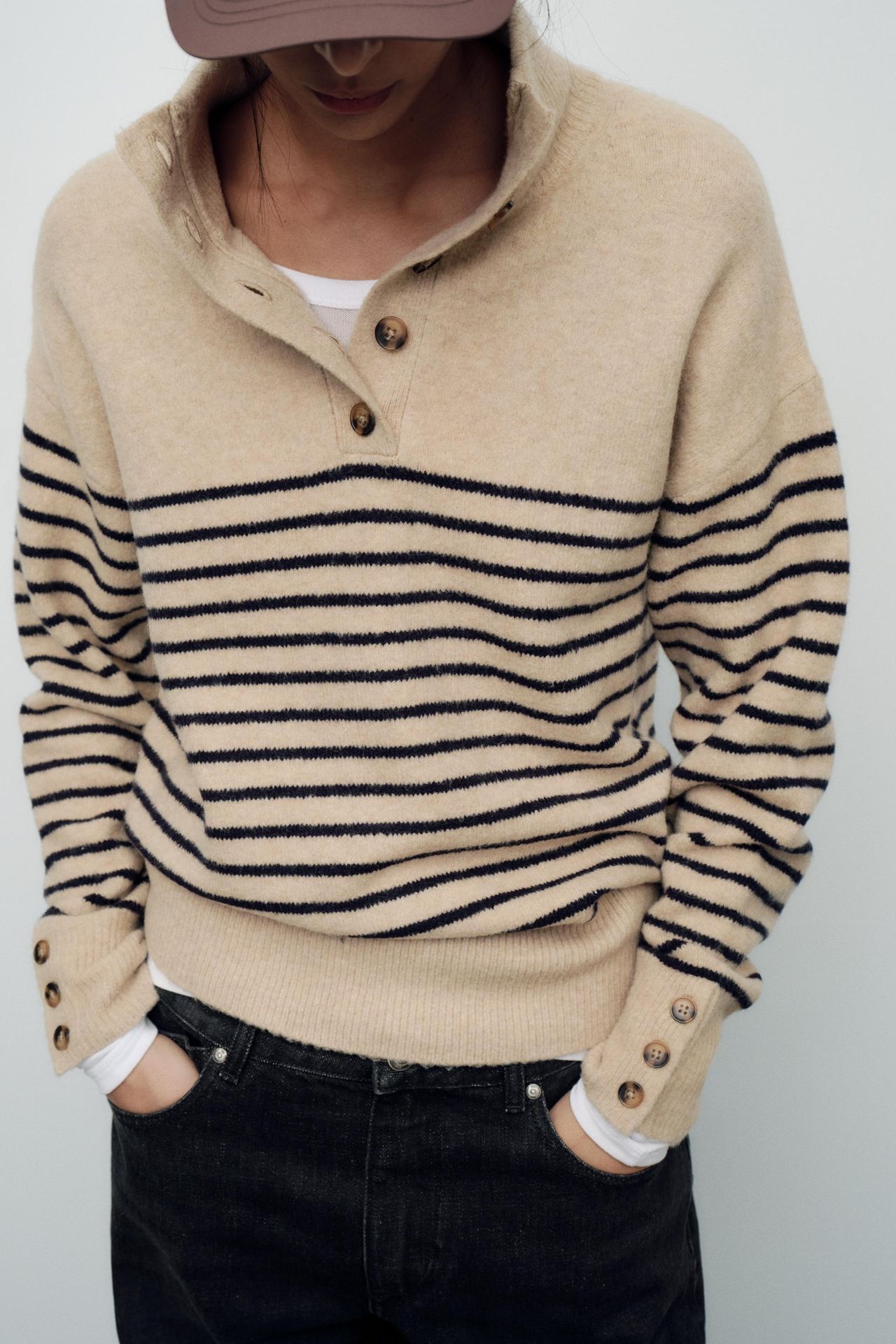 Amelia | High Collar Knit Sweater