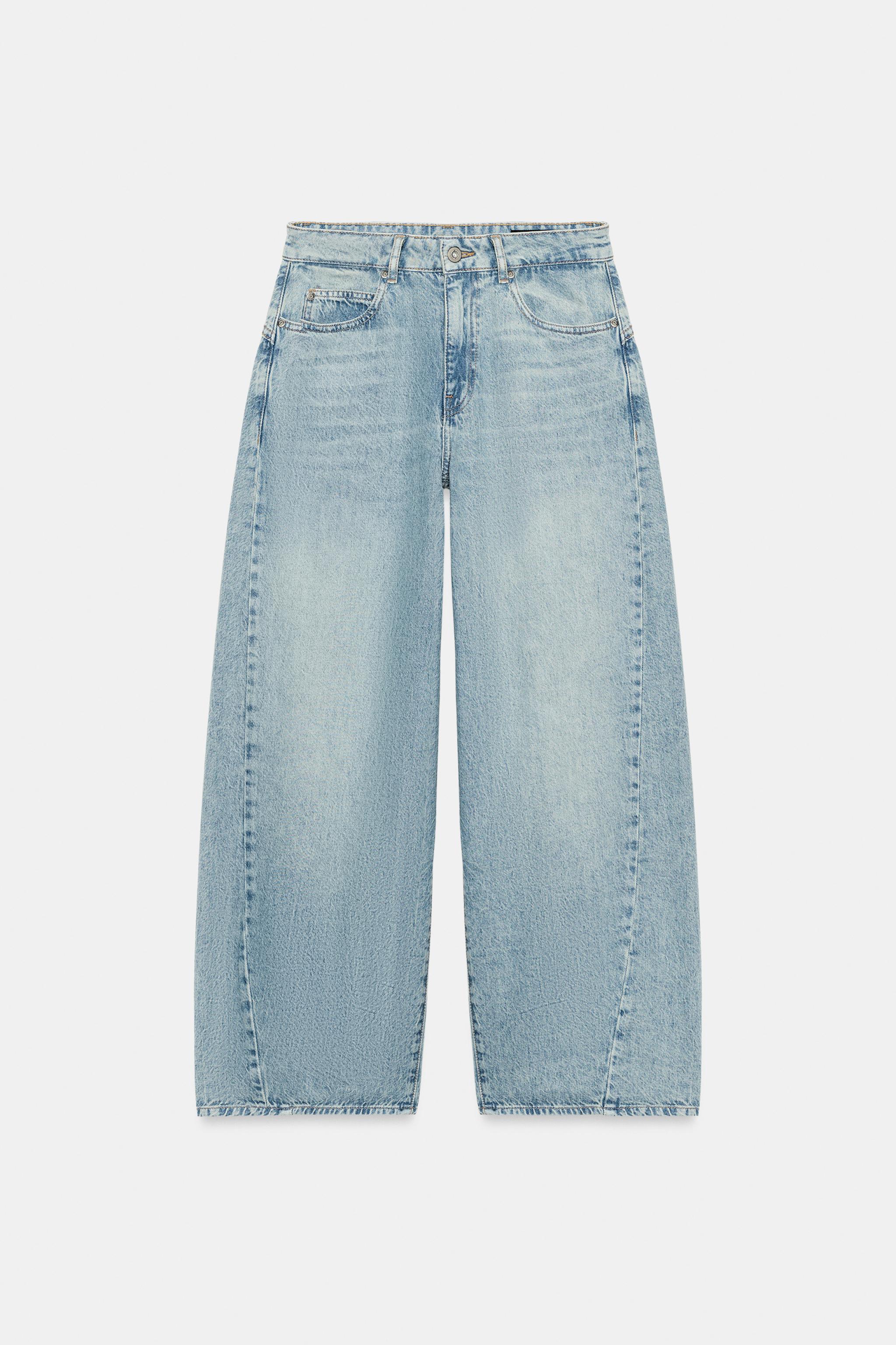 Zw Collection Mid-Rise Loose Barrel Jeans