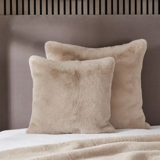 Faux fur cushion covers from The White Company