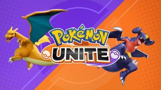 Pokemon Unite logo featuring Charizard and Garchomp