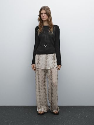 Massimo Dutti Snake Print Trousers