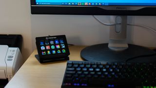 Wide shot of Elgato Stream Deck on a desk