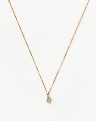 Fine Diamond Initial Mini Pendant Necklace - H | 14ct Solid Yellow Gold Plated/diamond