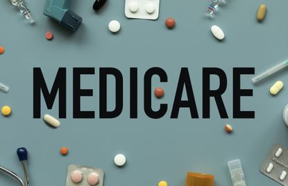 Medical supplies and the word medicare.