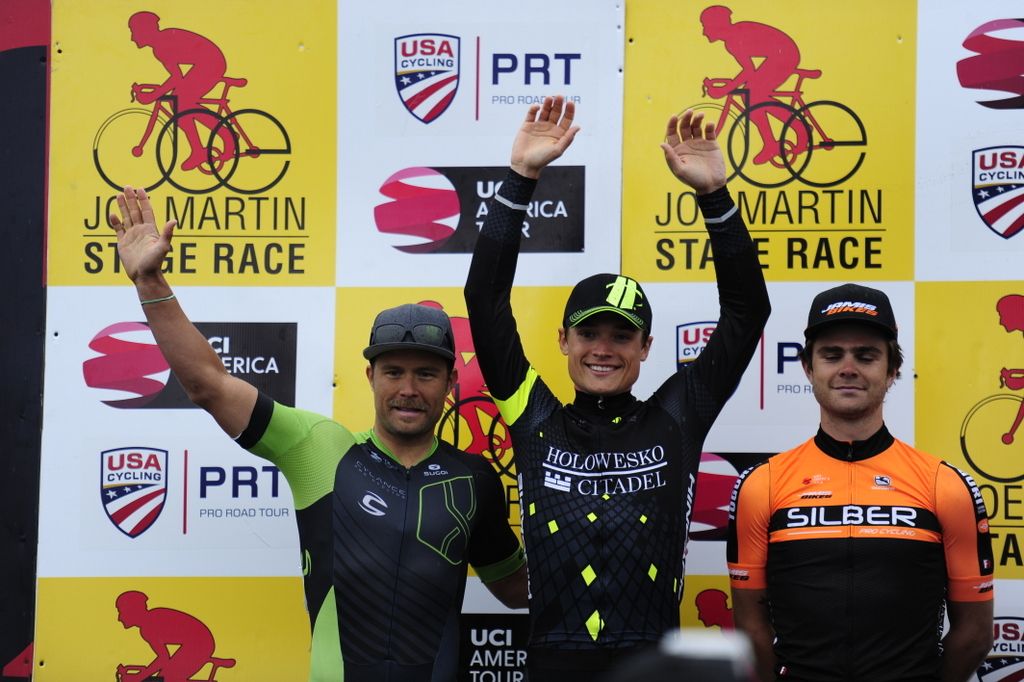 Eric Marcotte (Cylance), Robin Carpenter (Holowesko-Citadel) and Alexander Cowan (Silber Pro Cycling)