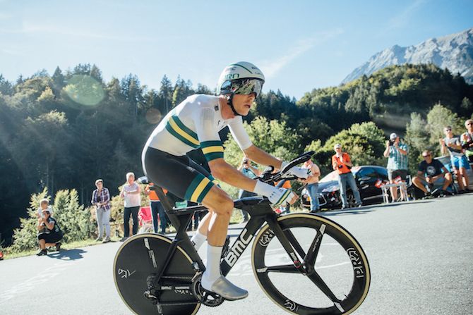 Rohan Dennis (Australia) on his way to victory in the elite men's individual time trial