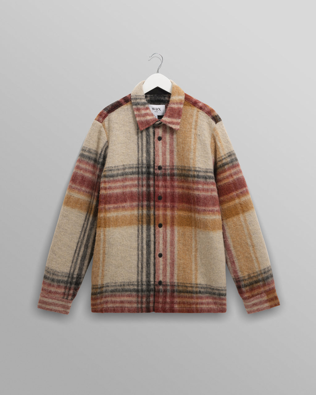 Nolan - Natural and Multicolour Check Wool Overshirt