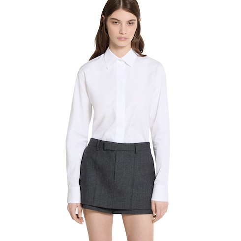 Cotton Poplin Shirt With Embroidery