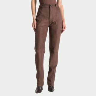 Suede Straight Leg Trousers