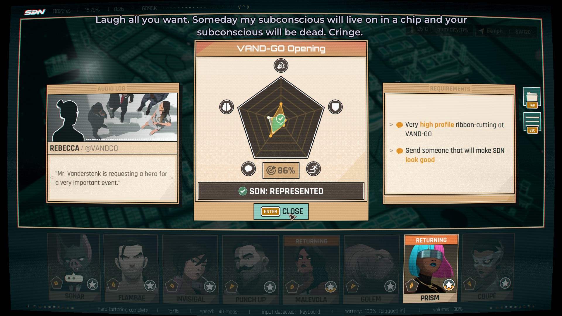 An example of a completed mission in AdHoc Studio's Dispatch.