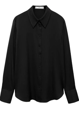 Flowy Satin Button-Up Shirt