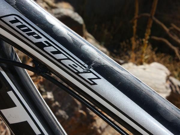 Magelky's low bar position nets a long and efficient position but it does place the controls in jeopardy of slamming the top tube in a crash.