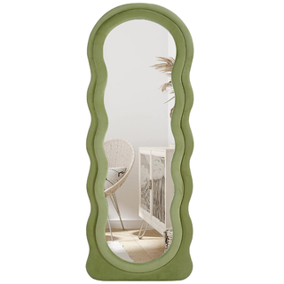wavy cushioned arched mirror