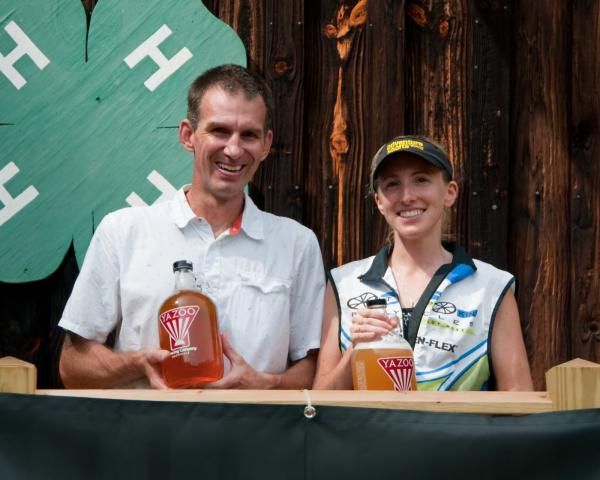 50-mile king of the mountain winners: Will Black (Inland) and Lisa Randall (Outspoken)