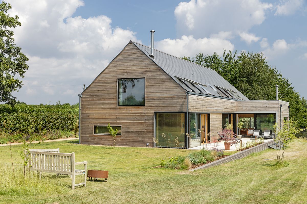 small timber clad barn style self build