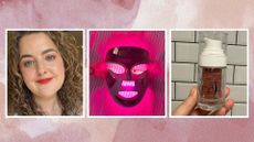 Senior beauty editor Rhiannon Derbyshire pictured alongside two of her high-maintenance heroes - an LED mask and prescription tretinoin 