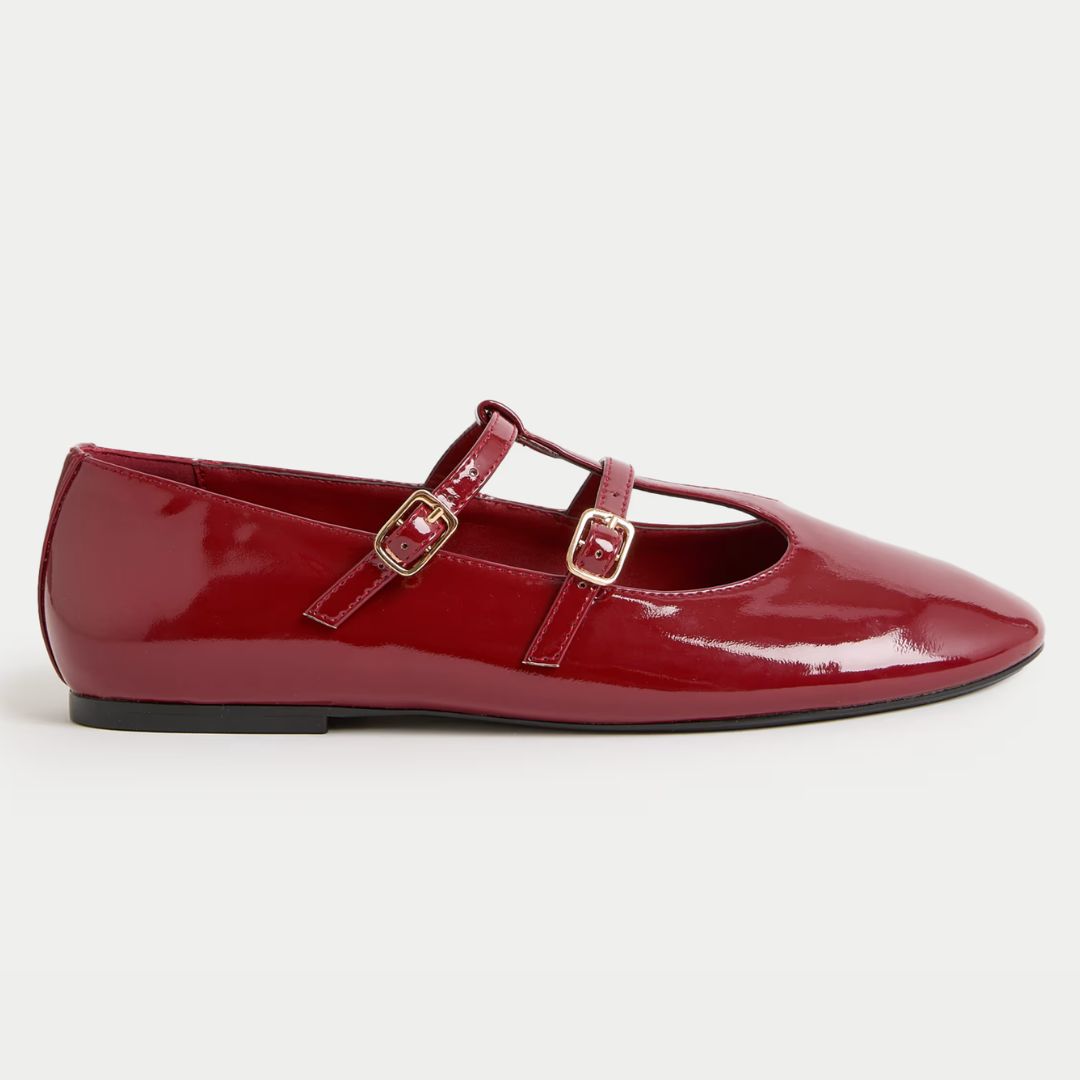 M&amp;amp;S Patent Mary Jane Ballet Flats