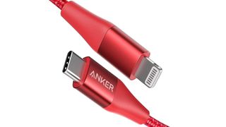 Product shot of the Anker Powerline Plus II USB-C to Lightning Cable, one of the best iPhone charger cables