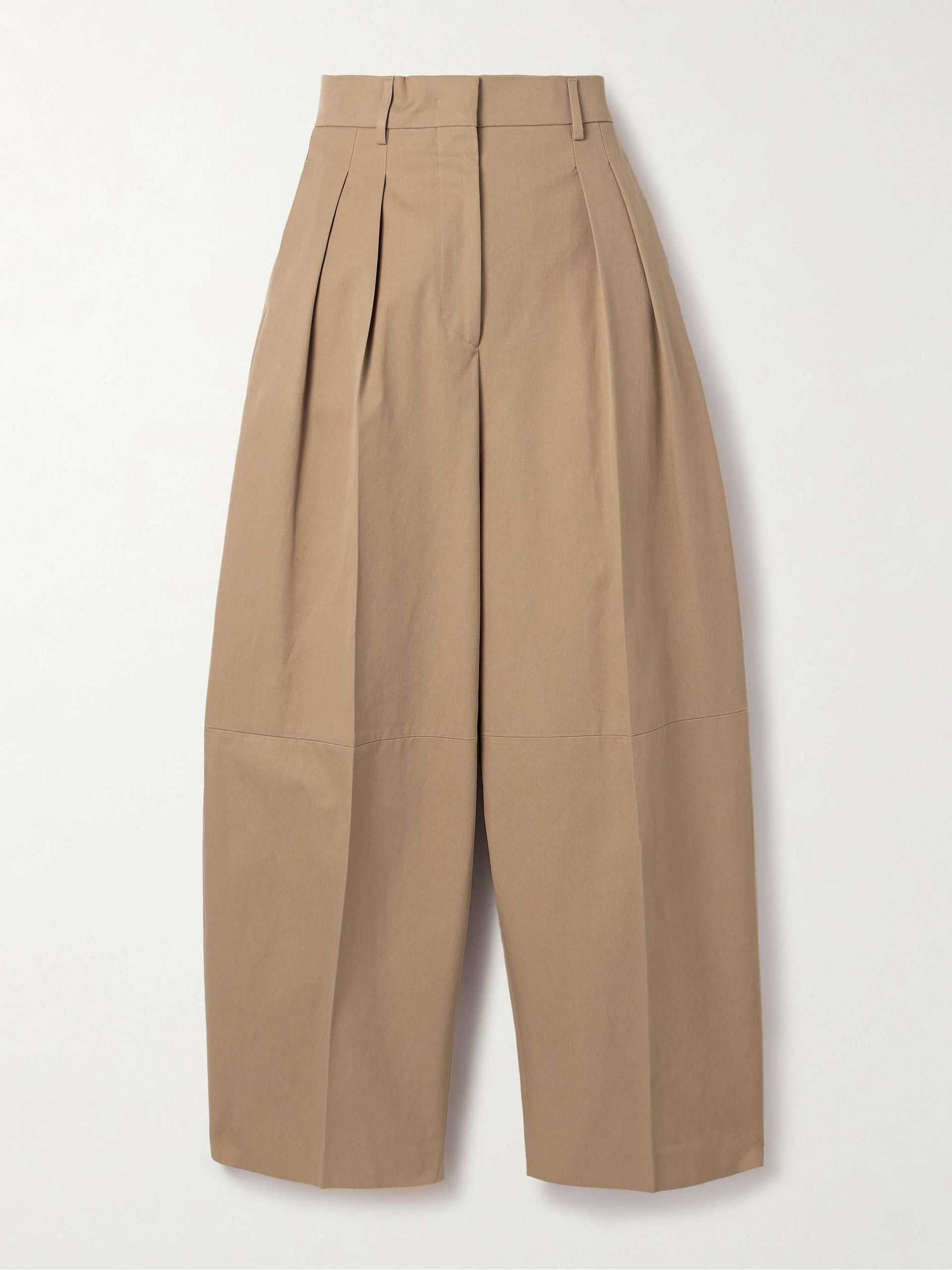 Dash Pleated Cotton-Twill Barrel-Leg Pants
