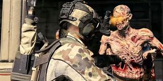 Call of Duty Black Ops Soldier and a zombie
