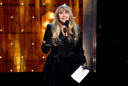 NEW YORK, NEW YORK - MARCH 29: Inductee Stevie Nicks speaks onstage at the 2019 Rock & Roll Hall Of Fame Induction Ceremony - Show at Barclays Center on March 29, 2019 in New York City. (Photo by Mike Coppola/WireImage)