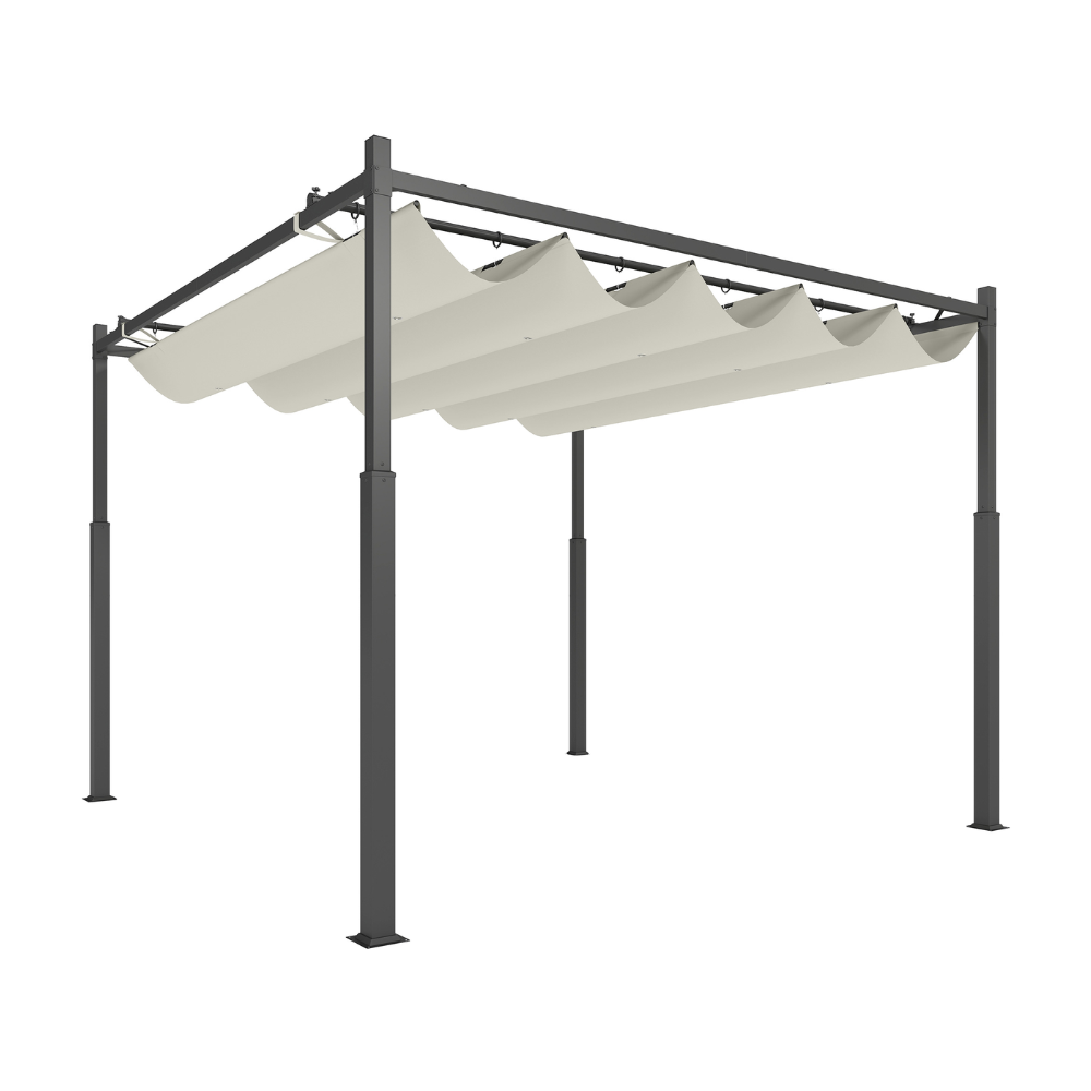 Metal retractable pergola