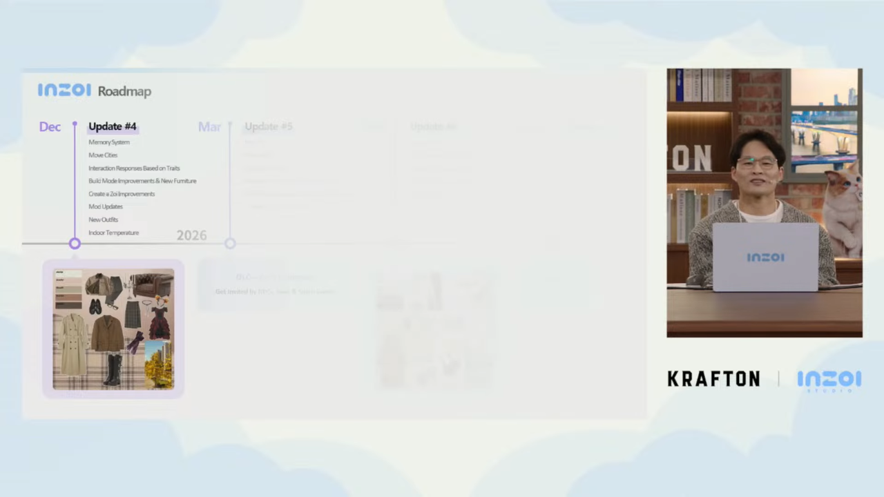 Inzoi - Inzoi GLobal Showcase screenshot showing a fourth planned update for December 2025