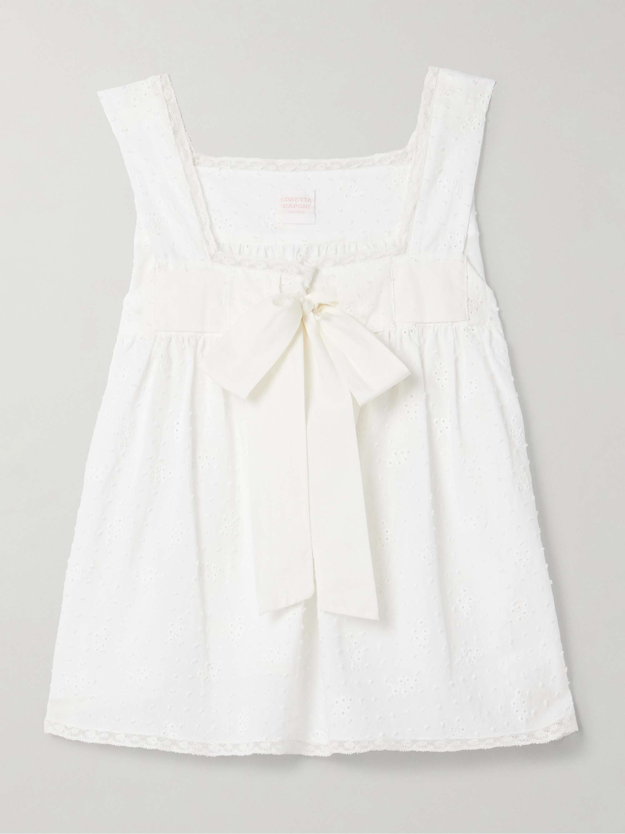 Suvereto Lace-Trimmed Swiss-Dot and Broderie Anglaise Cotton-Voile Tank