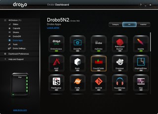 App-utvalget i Drobo Dashboard