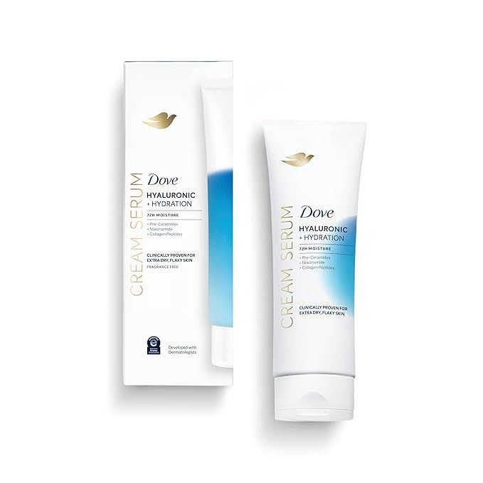 Dove, Dove Body Cream Serum Hyaluronic + Hydration for Extra Dry, Flaky Skin, With Pro-Ceramides, Niacinamide and Collagen Peptides Lotion, 8 Oz