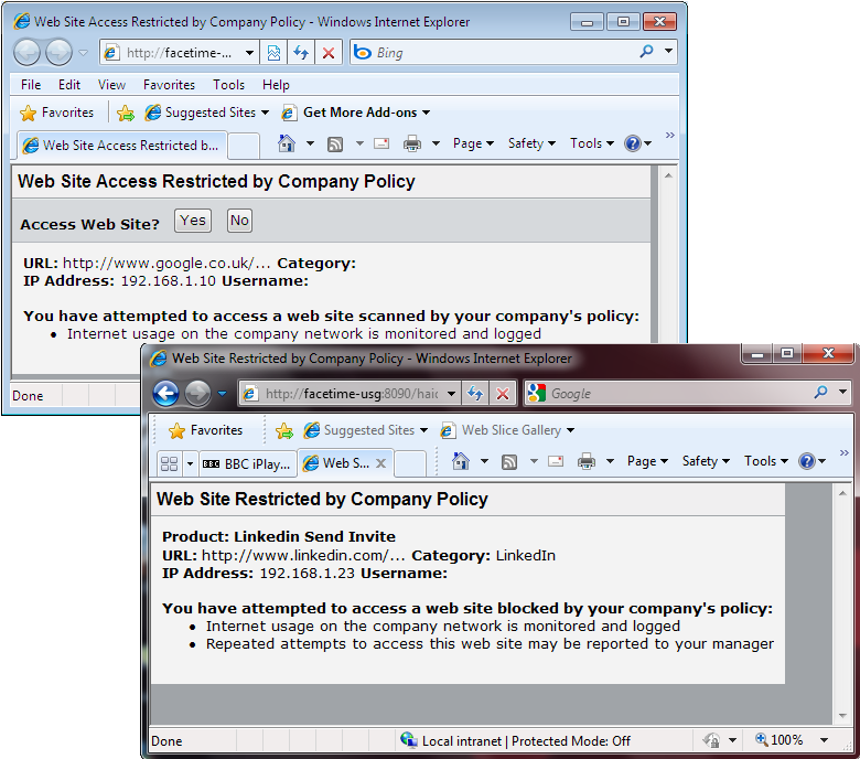 We were able to send AUP agreements to users and control what LinkedIn activities they could access.