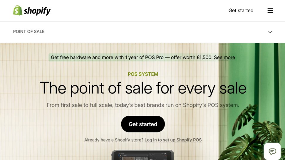 Shopify POS website screenshot (October 2025).