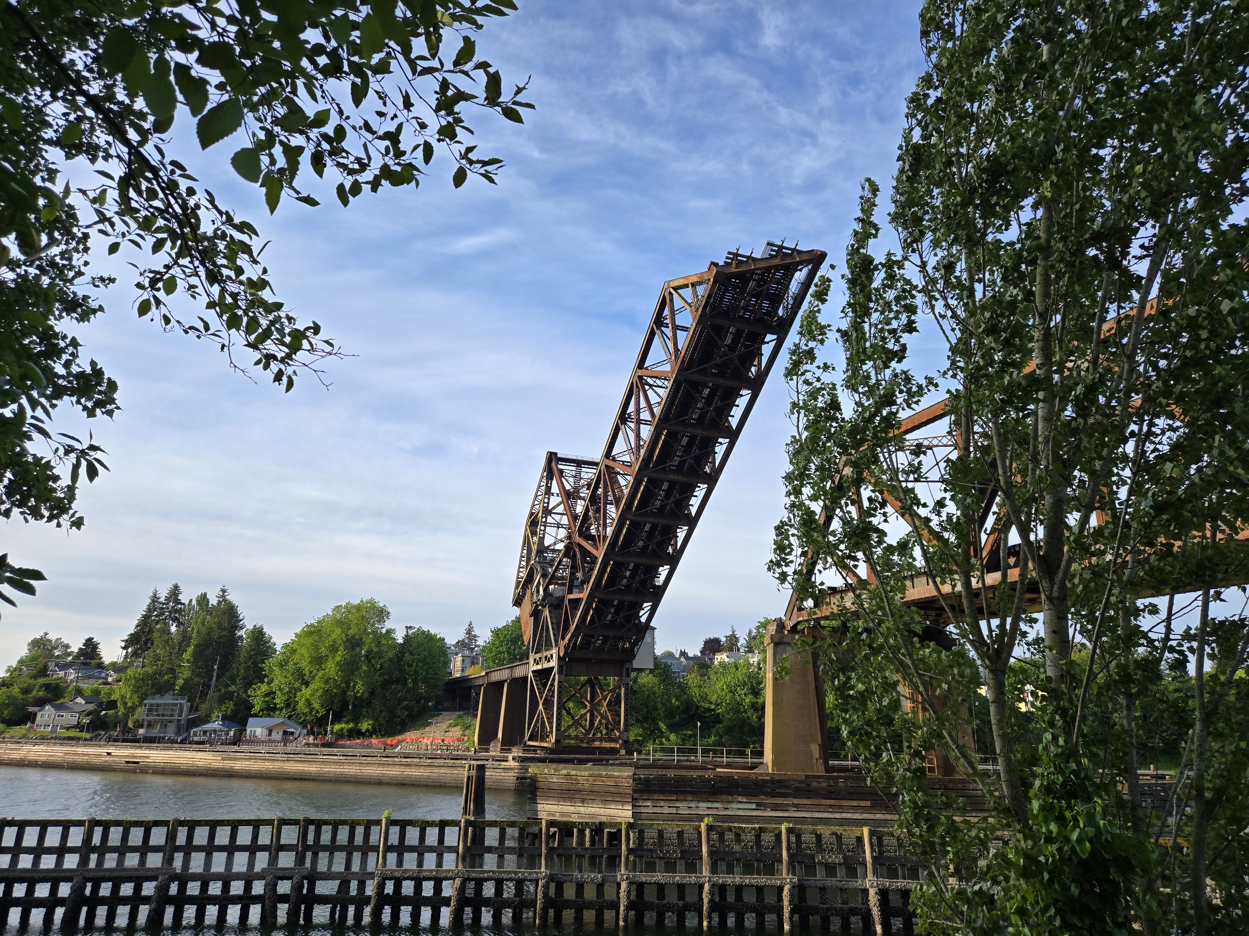 A raised metallic bridge