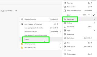 how to export Chrome bookmarks - import Edge
