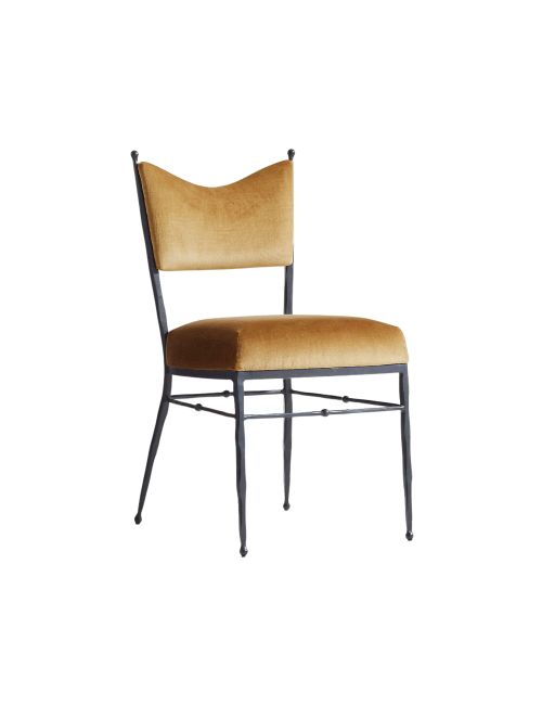 Rodin Ochre Velvet Dining Chair by Athena Calderone