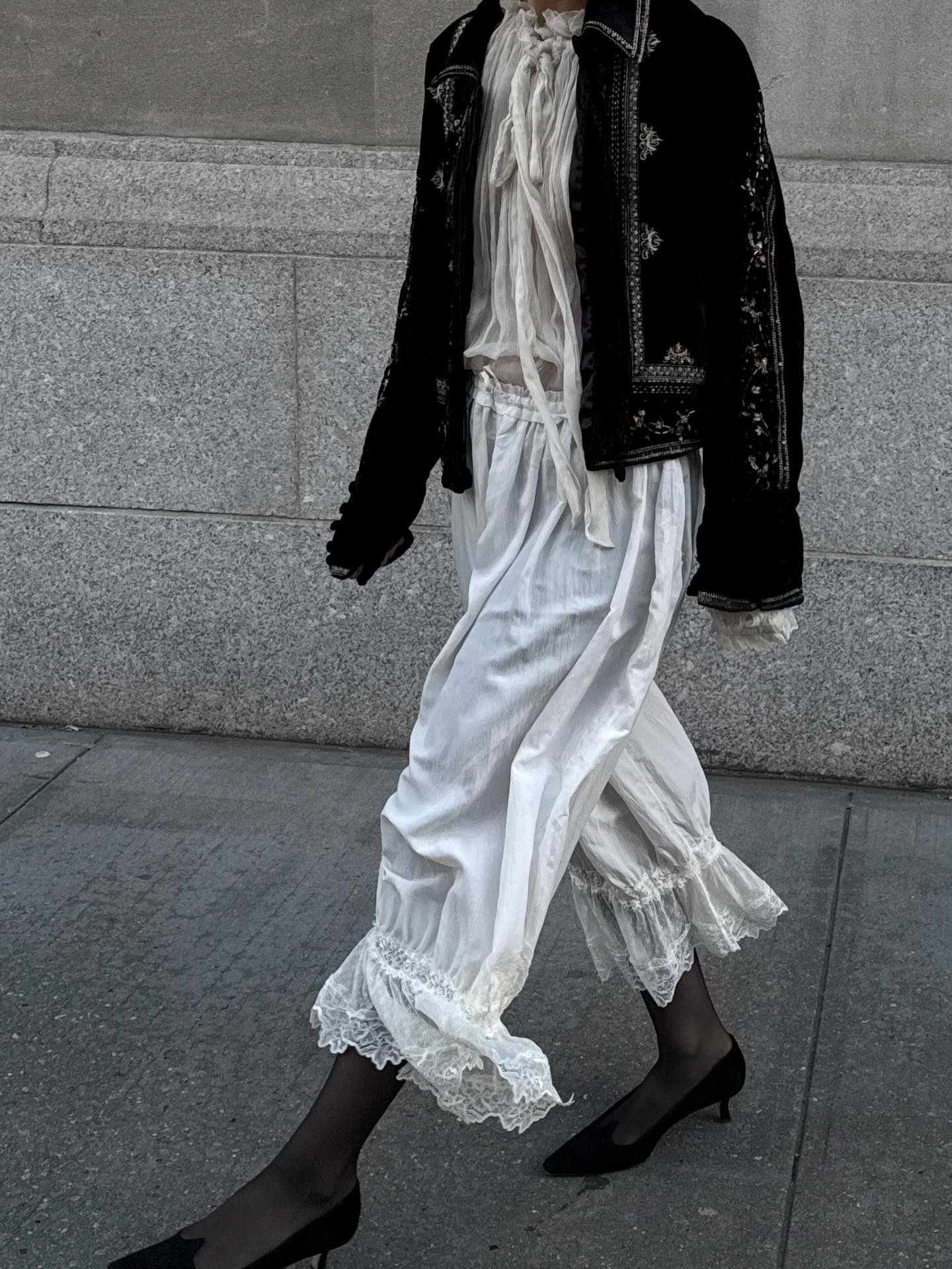 An image of @christietyler wearing bloomers, one of the biggest boho trends of 2026.